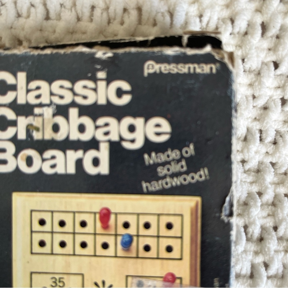 Pressman Classic Cribbage Solid Hardwood Board with Pegs & Instruction Booklet - Picture 12 of 13